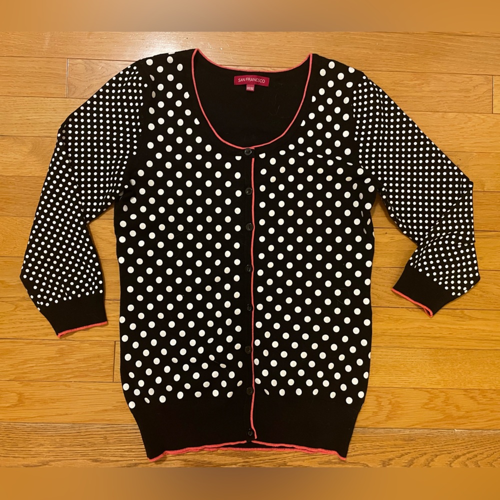 San Francisco Black and White Polka Dot Sweater